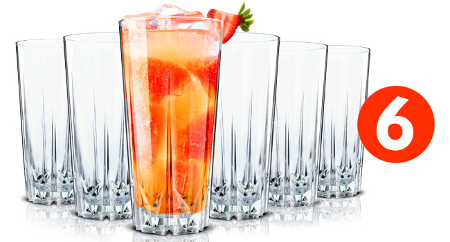 Cocktail Glasses Set of 12, 330ml, Dishwasher-Safe Drinking Glasses, Ribbed Glasses for Cocktails, Water, Juice, Mojito, Long Drinks