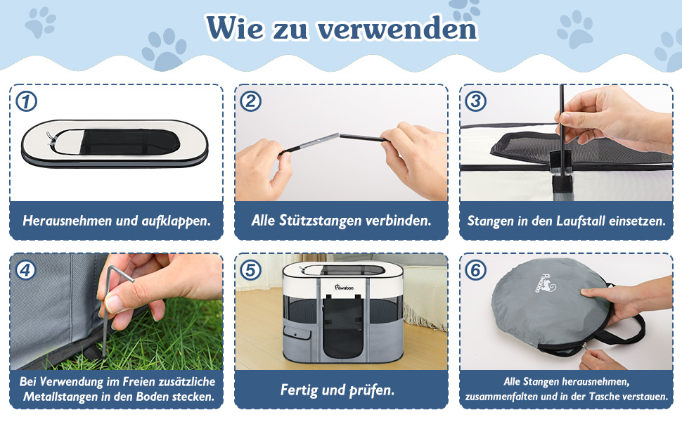 Pawaboo Переносний вольєр для тварин, складаний вольєр для собак з водонепроникного оксфорду, клітка для котів з сумкою, мискою, для цуценят, котів, кроликів, для дому та вулиці, зелений (90x70x60 см)