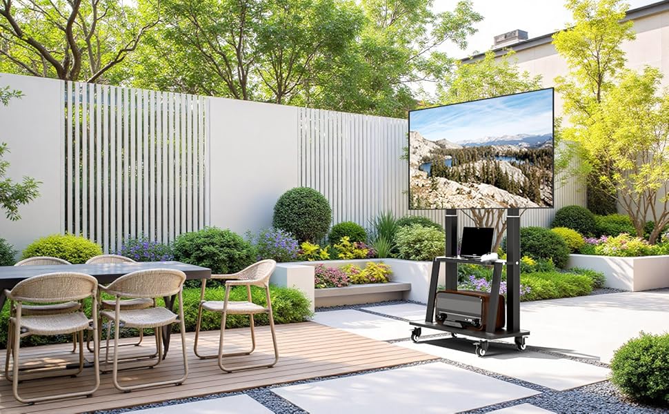 Мобільна підставка для телевізора з колесами, регульована по висоті, VESA 900x600, до 75 дюймів