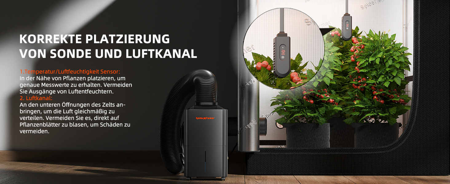 Електричний осушувач повітря Spider Farmer 12L з регулюванням вологості, APP-керування, таймер 24H для теплиці, дому та підвалу