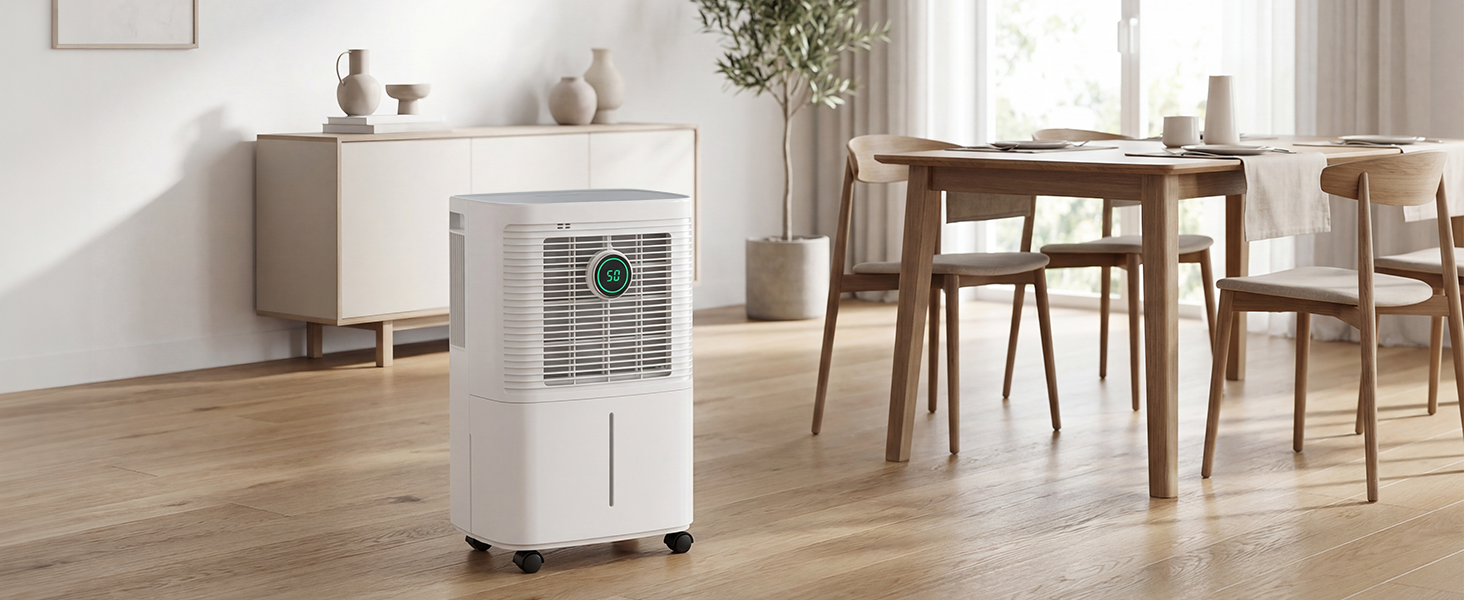 Електричний осушувач повітря 16л/24г з цифровим дисплеєм, таймером та безперервною подачею, для дому/підвалу