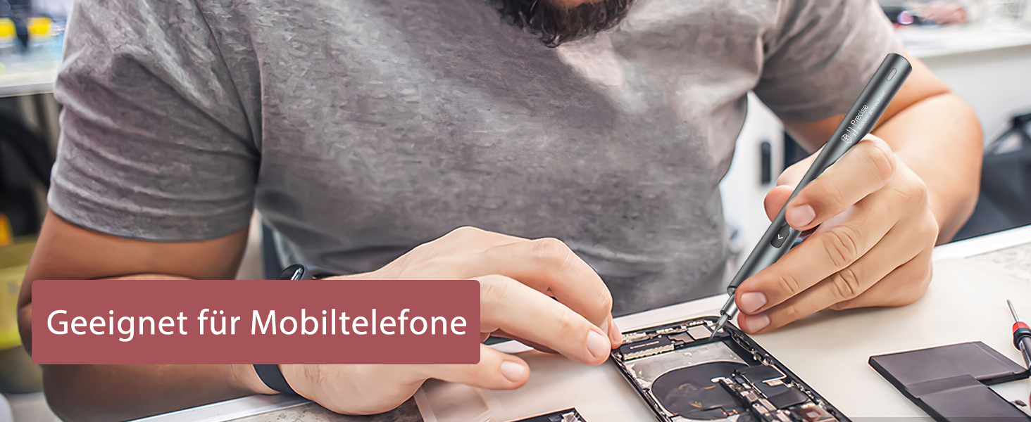 LOFICOPER Міні електричний набір викруток 28 в 1 з LED, USB-C, для ремонту ноутбуків та годинників (сірий)