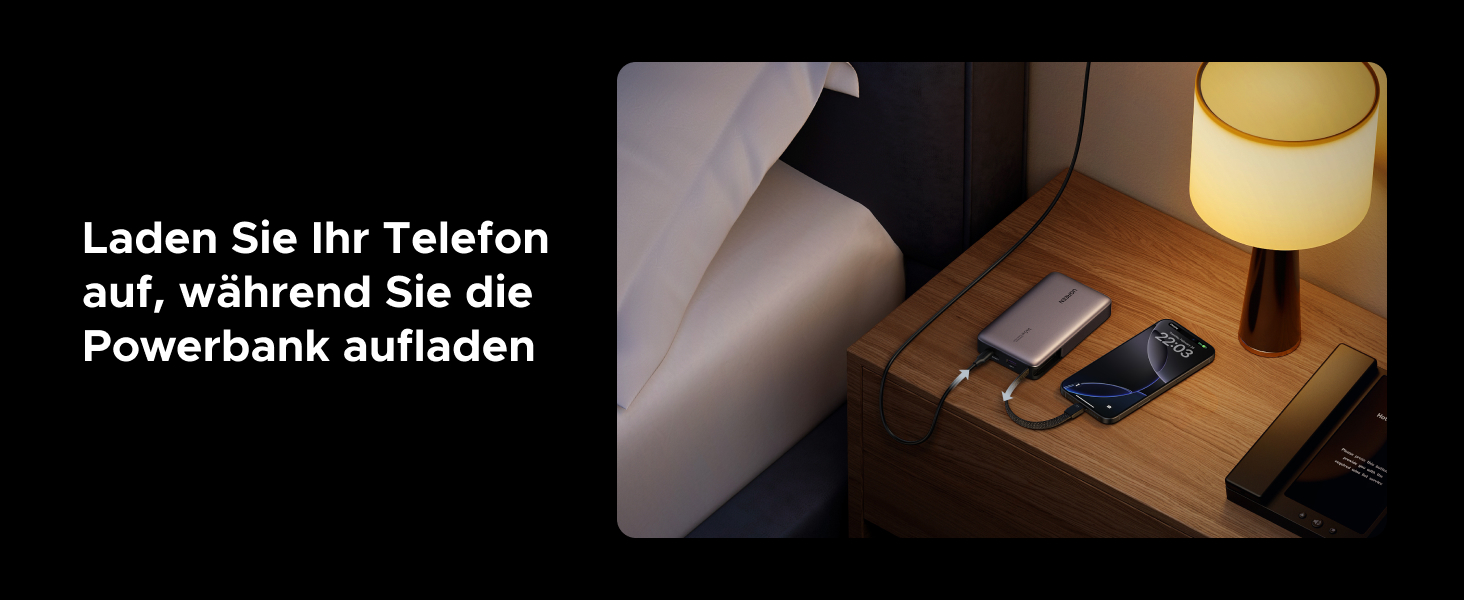 Power Bank UGREEN Nexode 20000mAh 145W з USB-C кабелем, для ноутбуків та смартфонів (Samsung, iPhone, Dell)