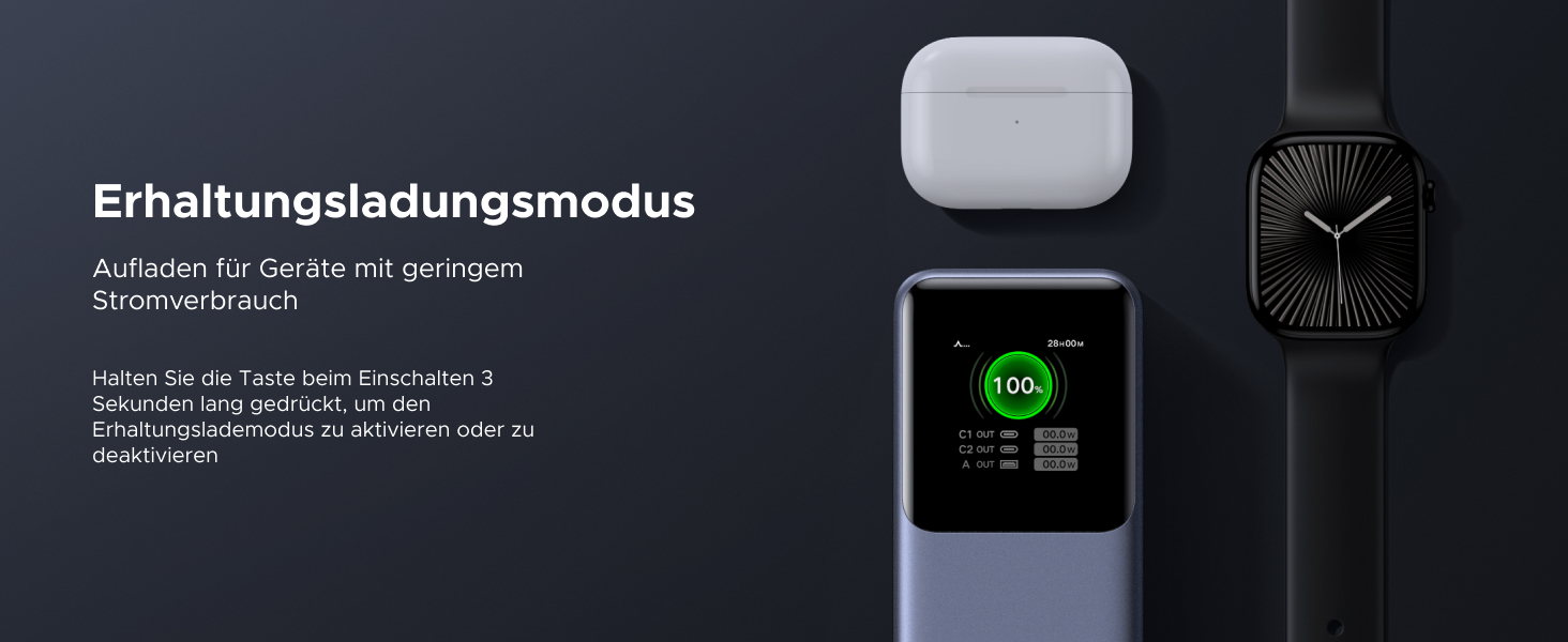 Powerbank UGREEN Nexode 20000mAh 130W з USB-C PD 3.0, цифровим дисплеєм, сумісний з iPhone, Galaxy, MacBook, Dell