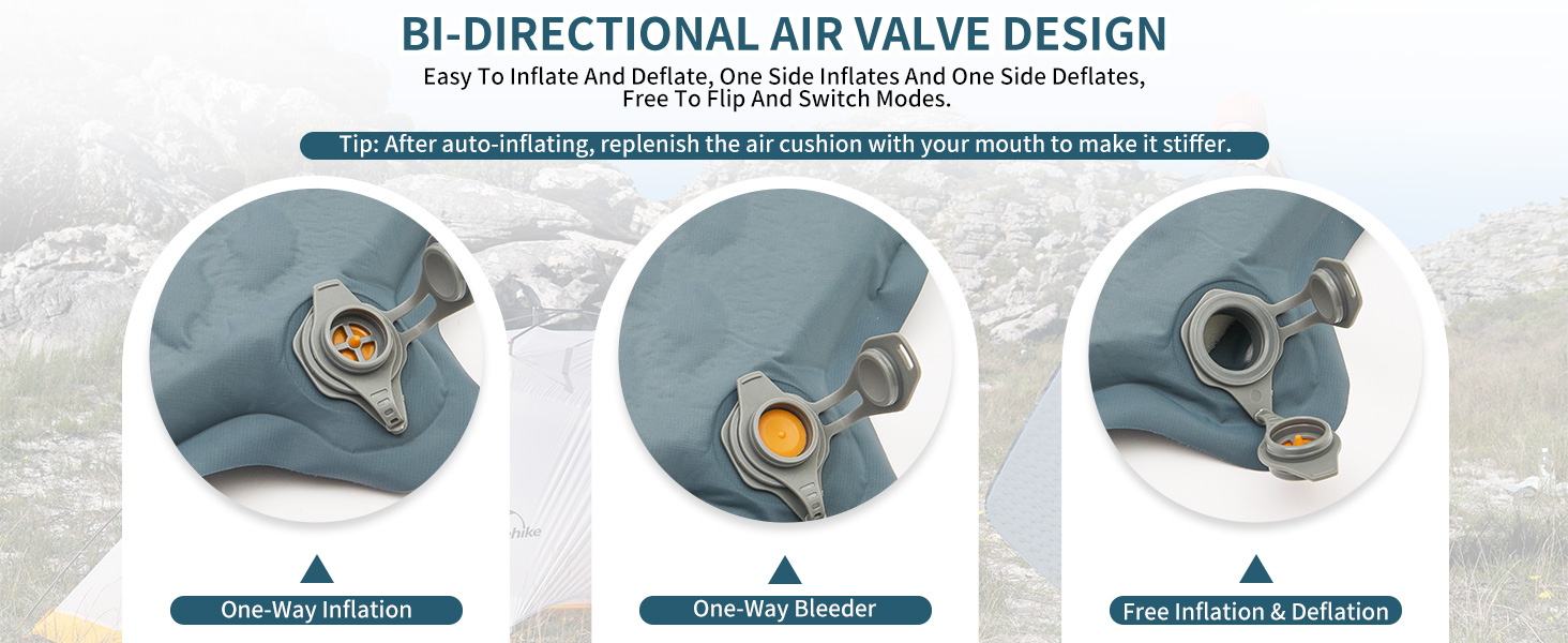 Naturehike Yugu: самонадувний килимок для кемпінгу та трекінгу (3,5 см) сірий