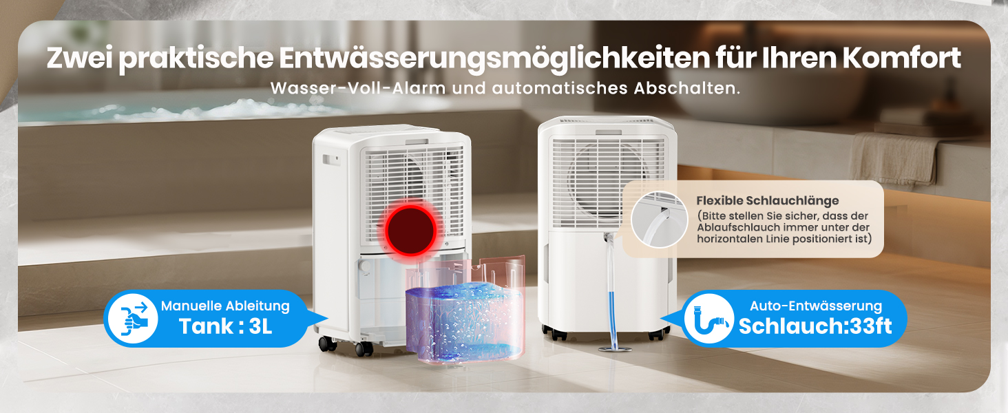 Електричний осушувач повітря 20л/день з цифровим дисплеєм, таймером та підключенням до каналізації. Для квартири, підвалу, вітальні.