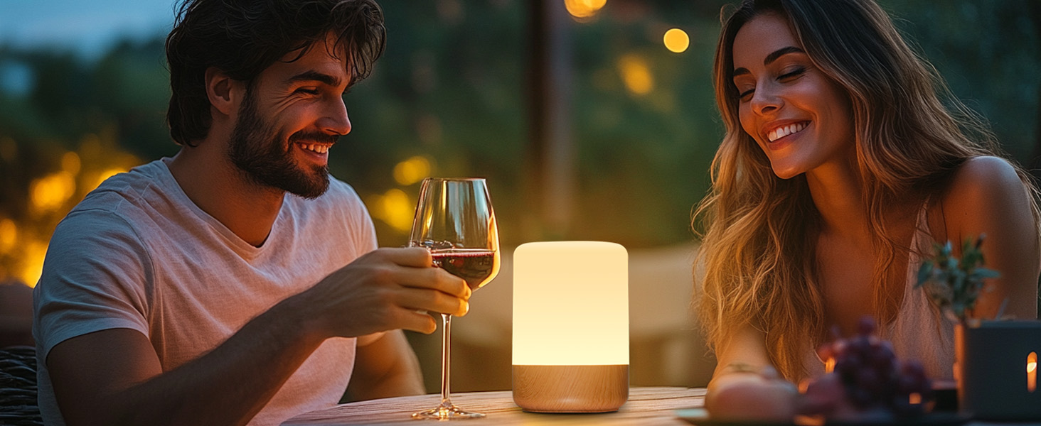 Нічник LED 2 шт, сенсорний диммер, USB зарядка, пульт ДУ, 13 кольорів, 3 режими, бездротовий таймер для спальні/вітальні (Коричневий)