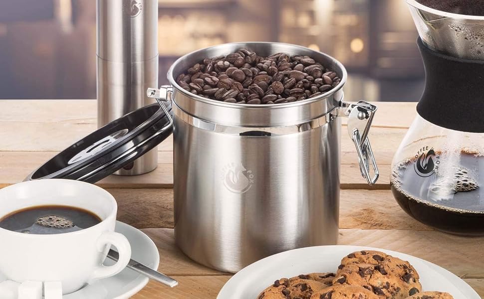 Вакуумна ємність для кави та чаю, 1900 мл - вакуумна тара з герметичним кришкою для зберігання продуктів