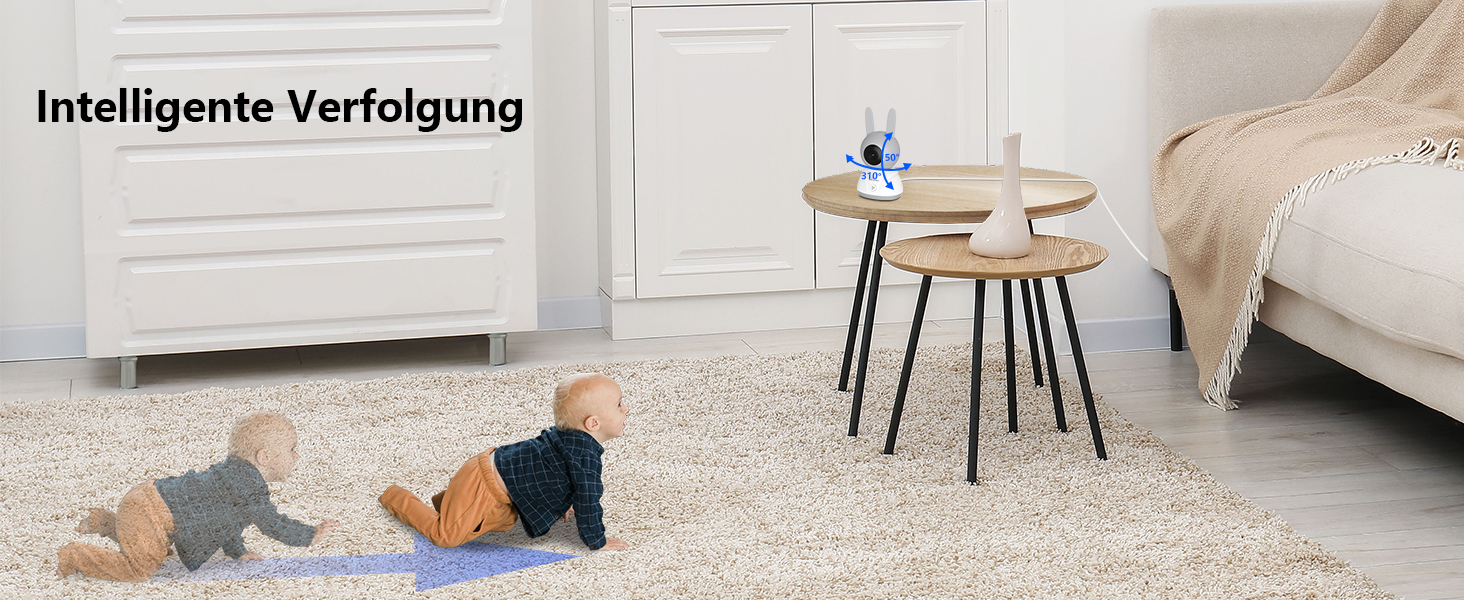 Відеоняня Wansview з камерою та APP - 5-дюймовий монітор для дитини без Wi-Fi з камерою для дитини 2.4/5 GHz, нічне бачення, відстеження руху, 2-сторонній аудіо, визначення температури, детекція руху/звуку