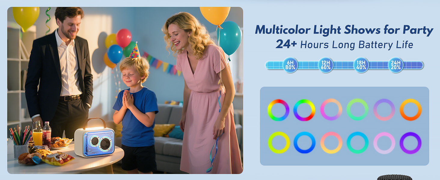 Караоке машина JYX з 2 бездротовими мікрофонами, портативна Bluetooth колонка для дорослих та дітей, PA система, підтримка TF картки/USB, AUX вхід, TWS для вечірок (D30)