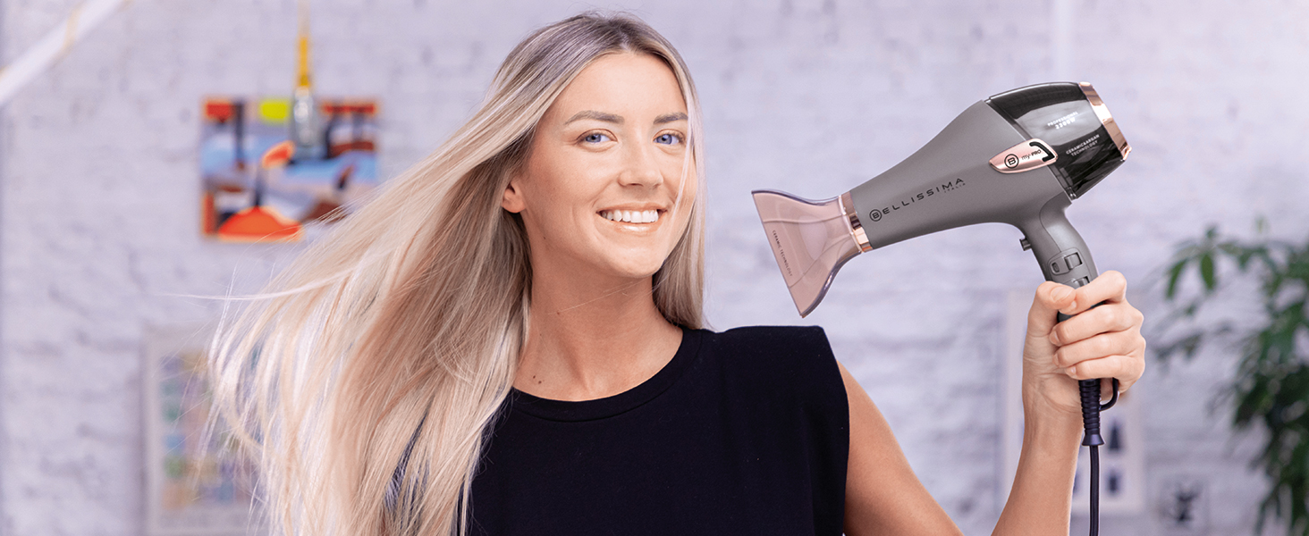 Професійний фен Bellissima Ceramic&Argan Oil з керамічним покриттям та олією аргану, 2300 Вт, іонізація, холодний обдув, 3 режими, 2 насадки, дифузор