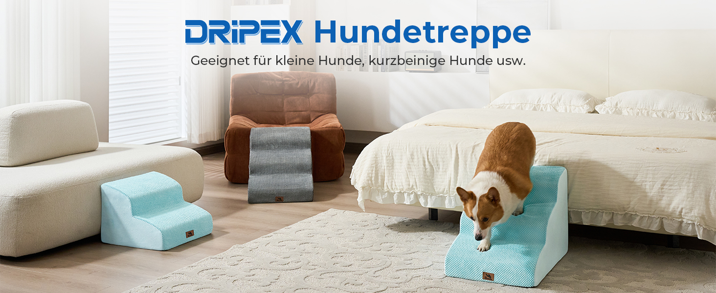 Сходинки для собак маленьких порід, 2 сходинки, 30 см, для дому, антиковзаючі, для котів та літніх тварин, сірі (блакитні)