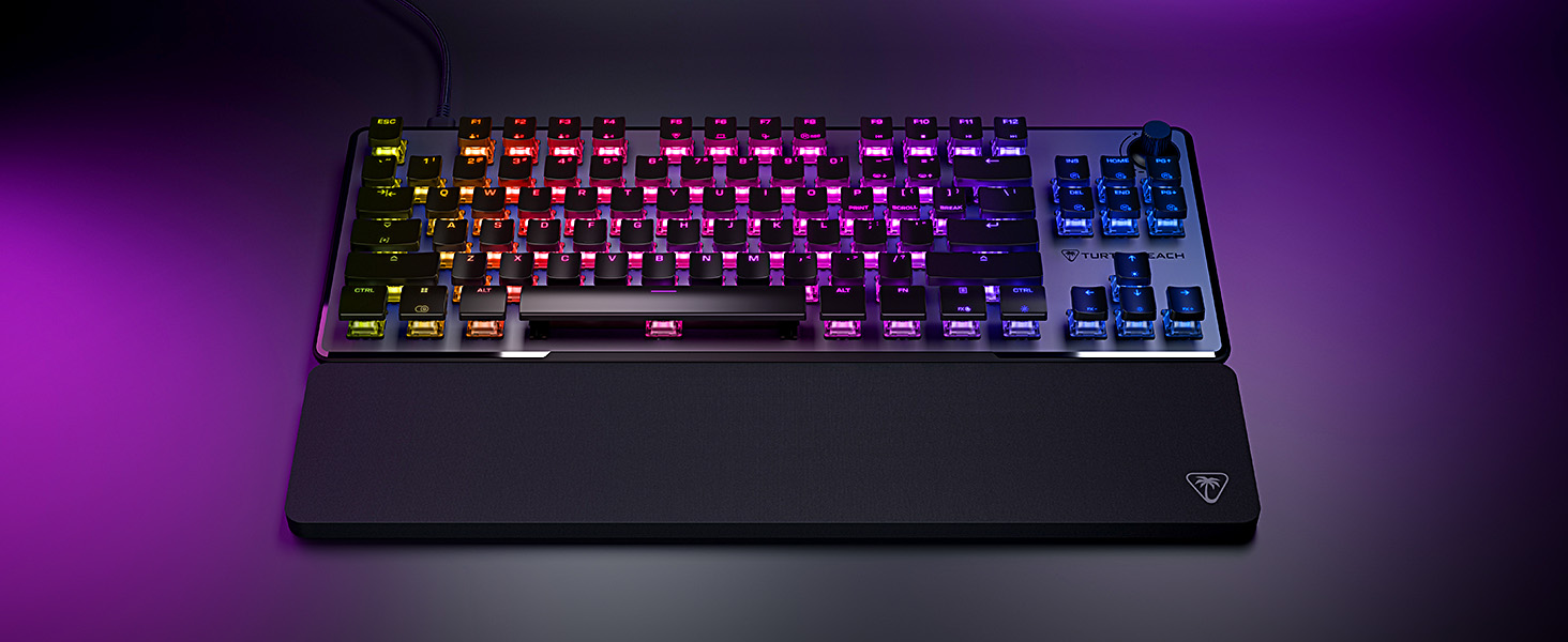 Turtle Beach Vulcan – ігрова механічна клавіатура Titan Switch для ПК з підсвічуванням AIMO RGB та анодованою алюмінієвою рамою (TKL Pro)