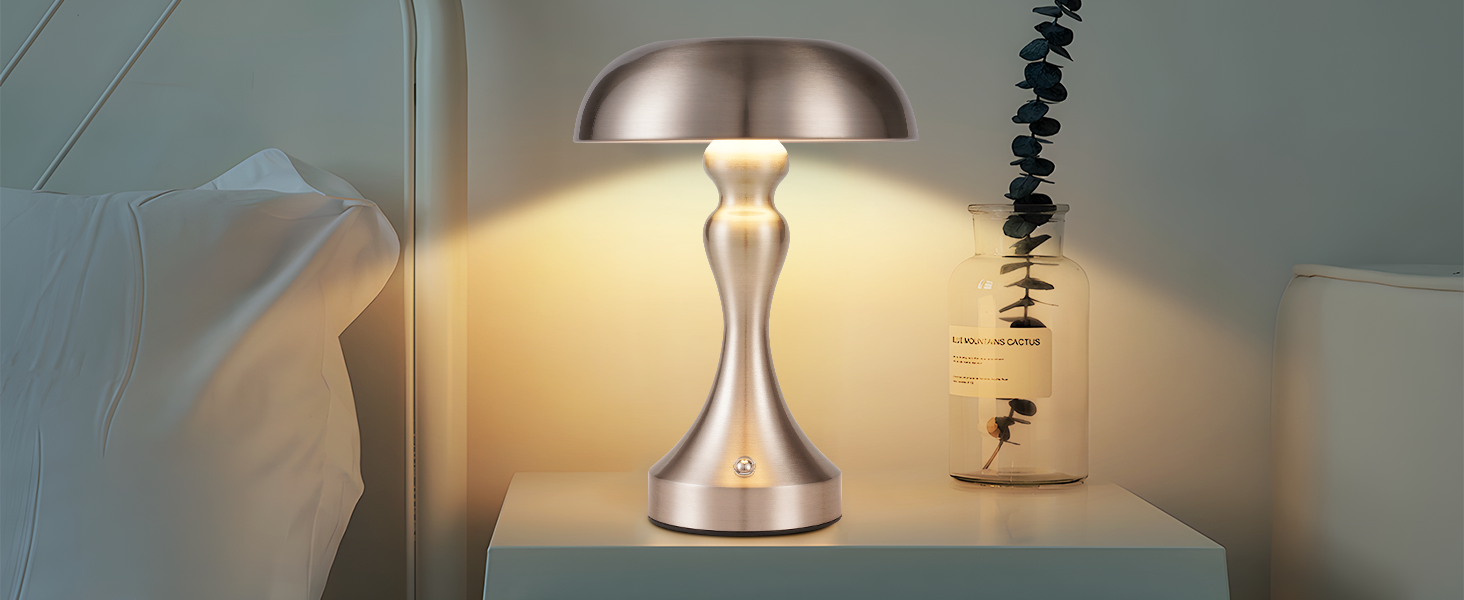 Бездротова настільна лампа Nicke - LED торшер з торканням, регульоване освітлення, USB зарядка, вінтажний дизайн, для спальні та вітальні