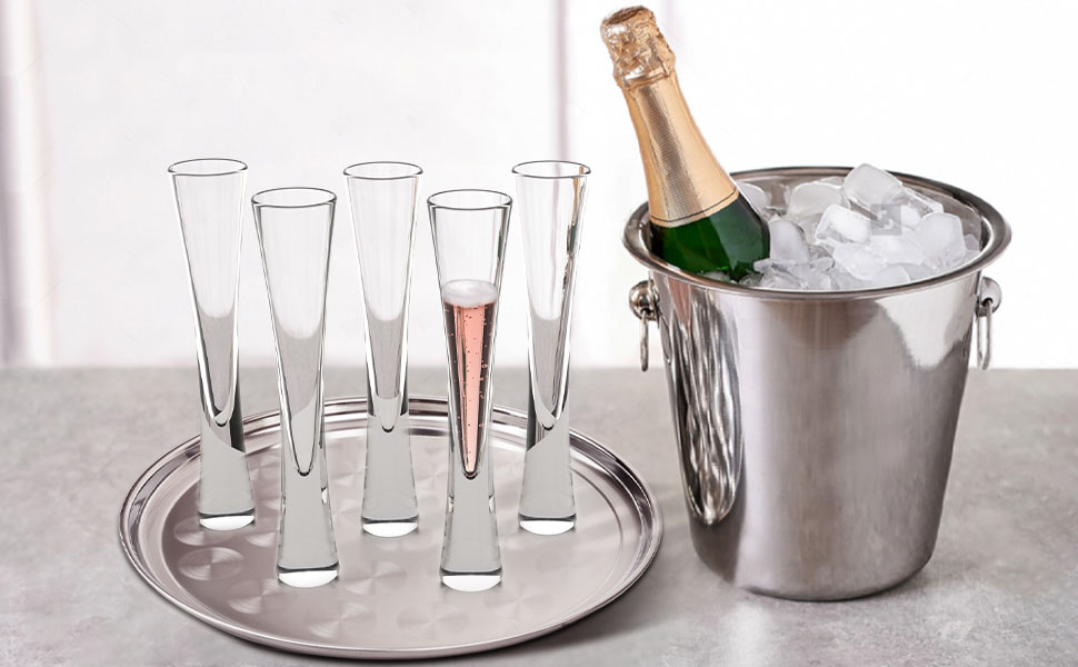 Набір з 2 склянок для шампанського 145 мл, склянки з кришталю, для шампанського, просекко, лікеру, ручної роботи, прозорі