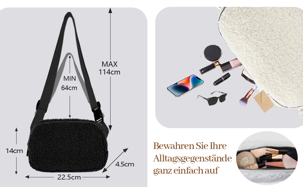 Жіноча/Чоловіча поясна сумка на стегно з овечої вовни (колір: коричневий) - для спорту, подорожей, активного відпочинку