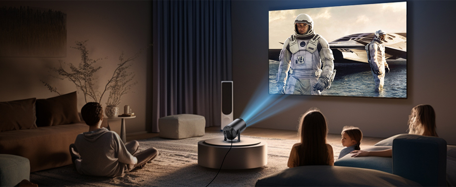 Портативний проєктор Yoton Mini Beamer Wi-Fi6/Bluetooth 5.4 з бездротовою трансляцією екрану (Android/iOS), підтримка 1080P, автоматична корекція трапецеїдальних спотворень, HDMI, Native 720P, білий (чорний)