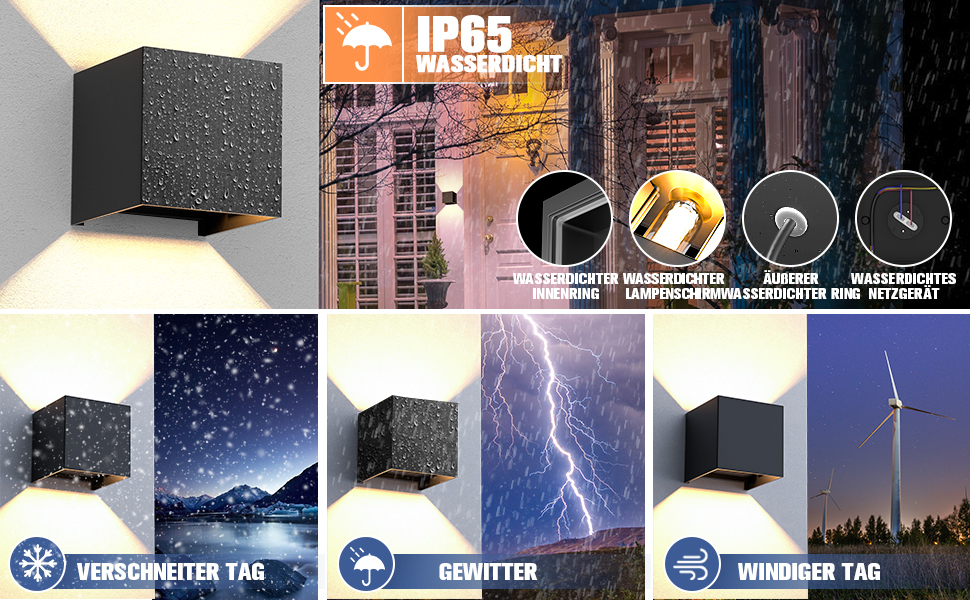 Настінне освітлення YrgePowk 2 шт. з LED лампою G9, зовнішнє та внутрішнє, IP65, регульований кут освітлення, тепле світло 3000K, чорний