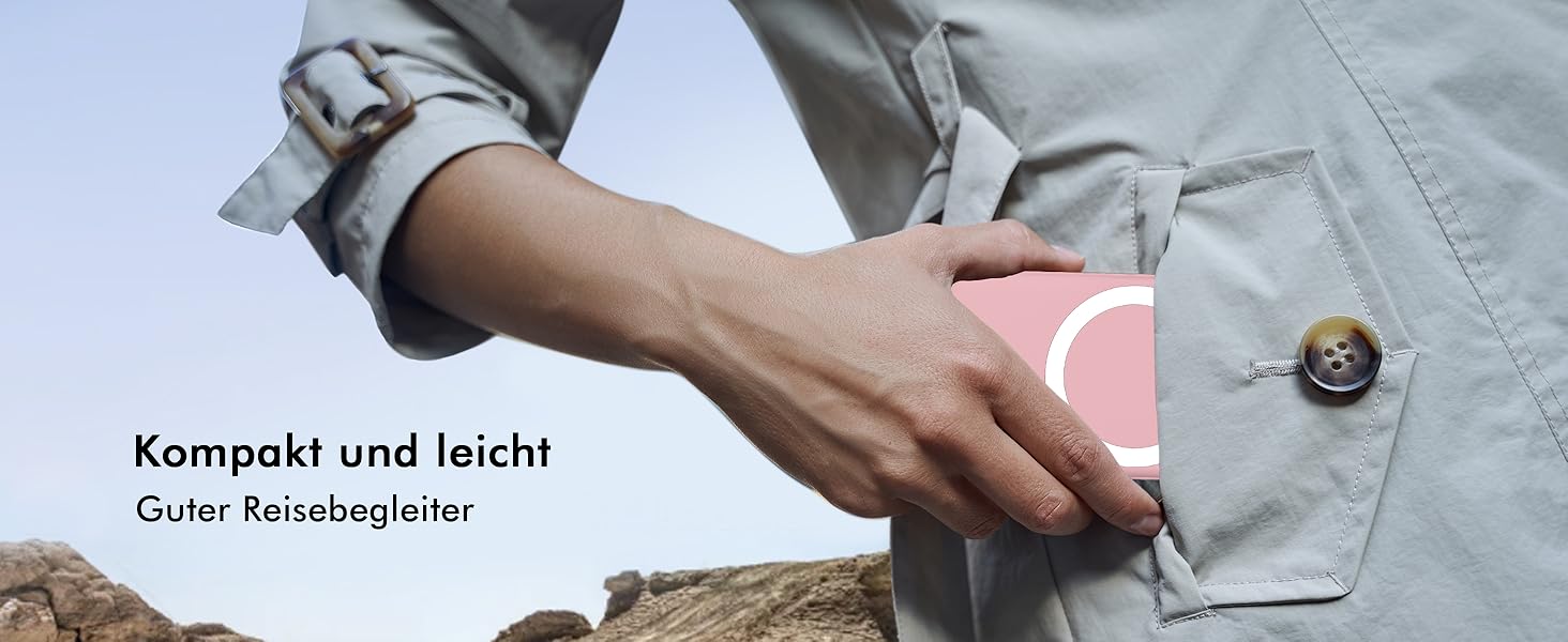 Power Bank MagSafe 5000mAh для iPhone (Рожевий): Швидка зарядка 20W, Type-C, сумісний з iPhone 17/16/15/14/13/12