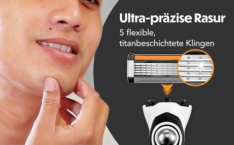 Чоловіча бритва BIC Hybrid 5 Flex, набір з 1 станка та 10 смінних касет (по 5 лез), з алое вера, вітаміном E та прецизійним тримером