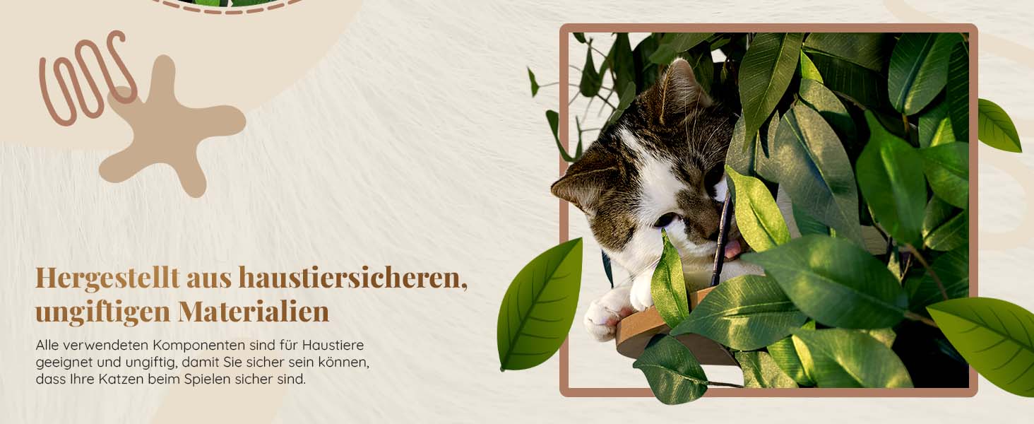 Дерево для котів Kratzbaum Natur - багатоярусне, з можливістю заміни листів, 160 см. Безпечні матеріали, міцне та запатентоване.