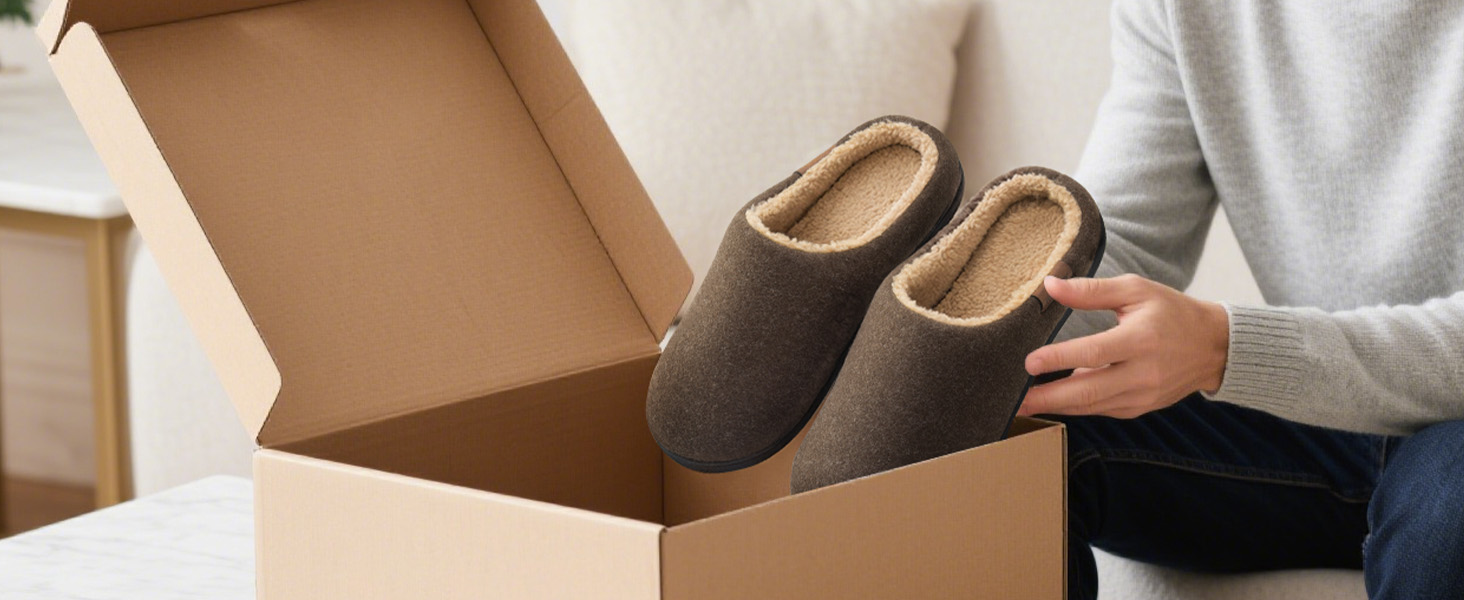 Чоловічі плюшеві тапочки VeraCosy з ефектом Sherpa, Memory Foam, антиковзаюча підошва, домашні тапочки, синій, 42/43 EU
