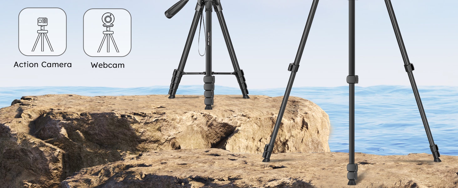 Штатив для камери JOILCAN 81'/206cm: штатив для смартфона з пультом, тринога з алюмінію для DSLR Canon Nikon, легкий туристичний штатив