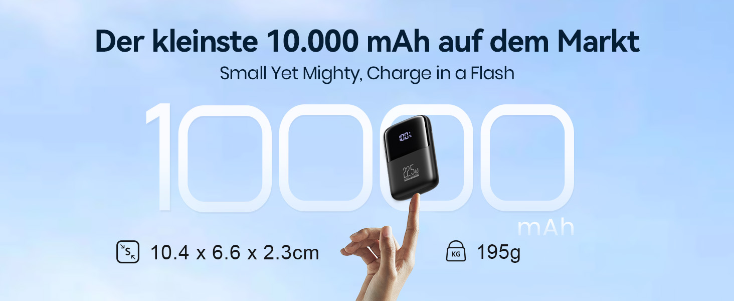 Power Bank INIU 10000mAh з швидкою зарядкою 22.5W, USB-C, PD3.0, QC4.0 - для iPhone, Samsung, iPad та інших пристроїв