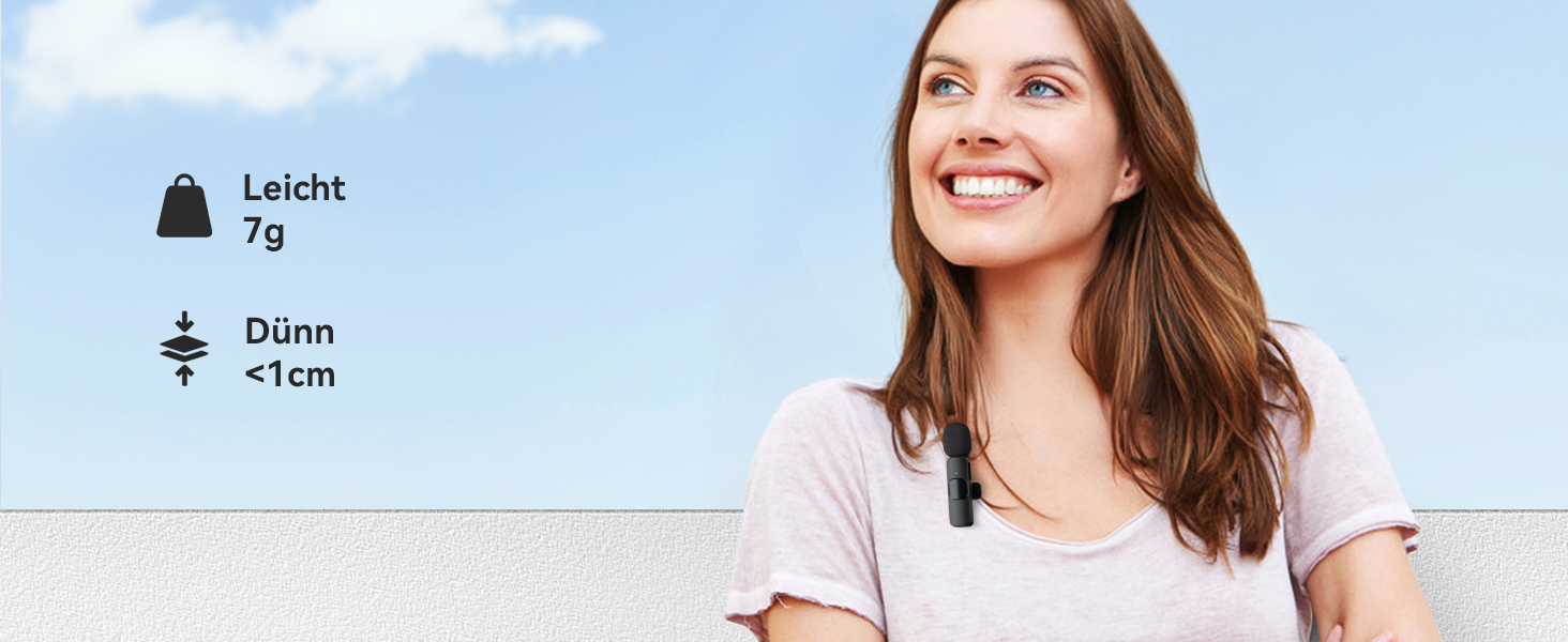 Бездротові петличні мікрофони 2 шт. для iPhone/iPad/Android, з шумозаглушенням, Plug-and-Play, для відео, подкастів, YouTube, TikTok, Vlog, чорний