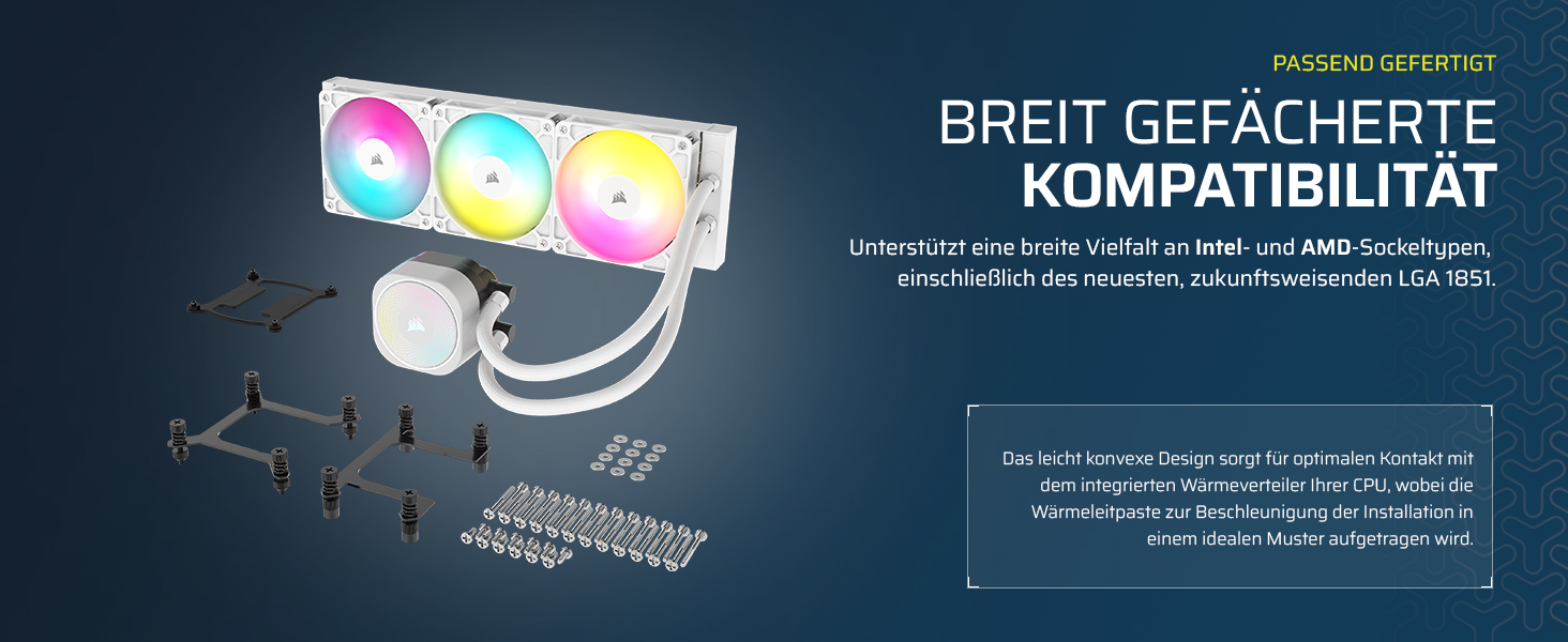 Система водяного охолодження Corsair Nautilus 360 RS для CPU – 360 мм AIO, тиха, з підсвічуванням ARGB, сумісна з Intel LGA 1851/1700, AMD AM5/AM4