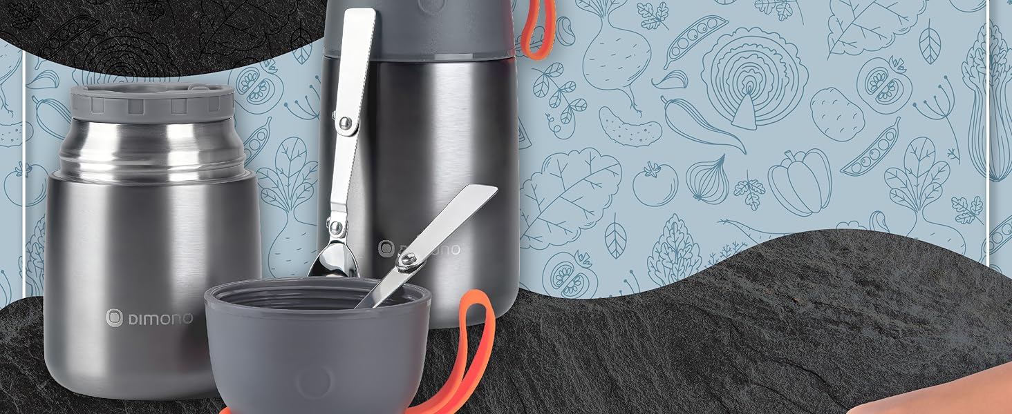 Ланч-бокс Dimono® з нержавіючої сталі (500 мл) - контейнер для їжі на виніс