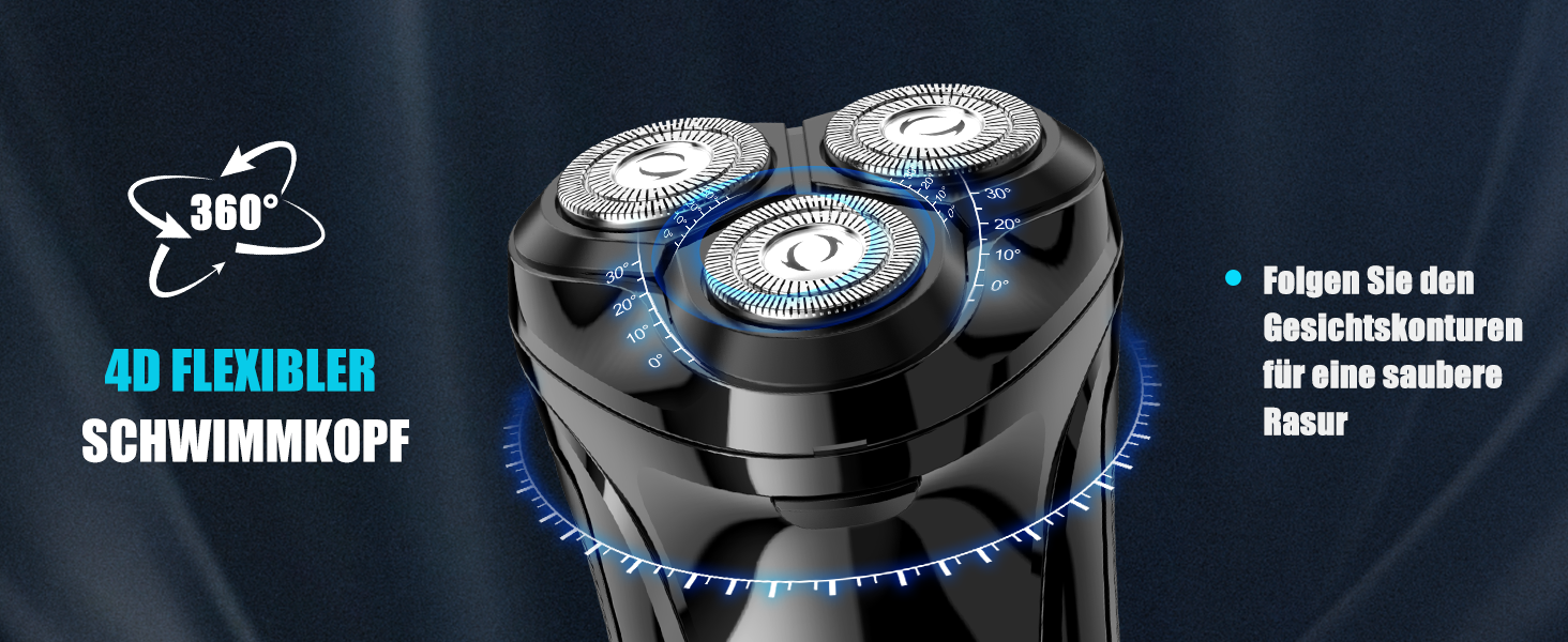 Електричний чоловічий бритва Brightup з тримером, IPX6, водонепроникний, USB-C, LED-дисплей, для подорожей, у кейсі