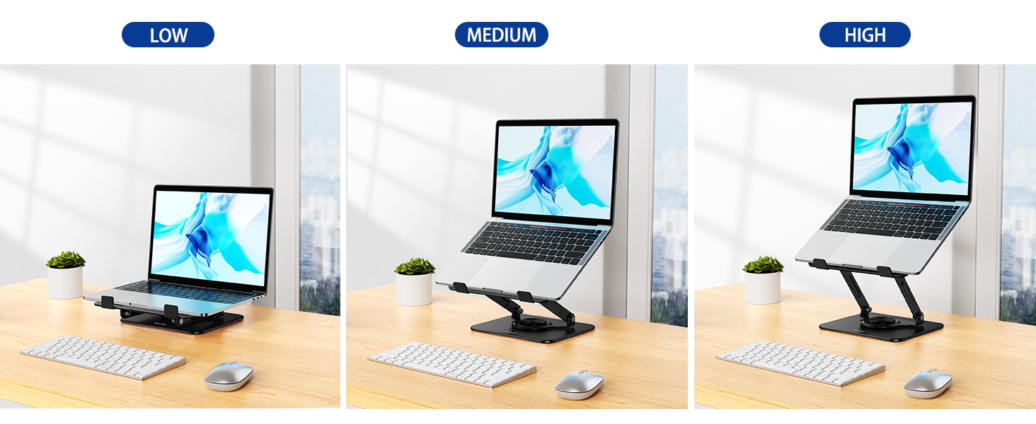 Підставка для ноутбука BESIGN LS11, регульована, 360° обертання, чорна, сумісна з 10-14