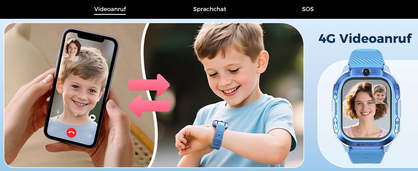 Дитячий розумний годинник KI з GPS та телефоном - 2025. Розумний годинник для дітей з відеодзвінками, чатом, Wi-Fi, 47 іграми, шкільним режимом, 4 спортивними режимами, подарунок для підлітків 5-13 років (блакитний)