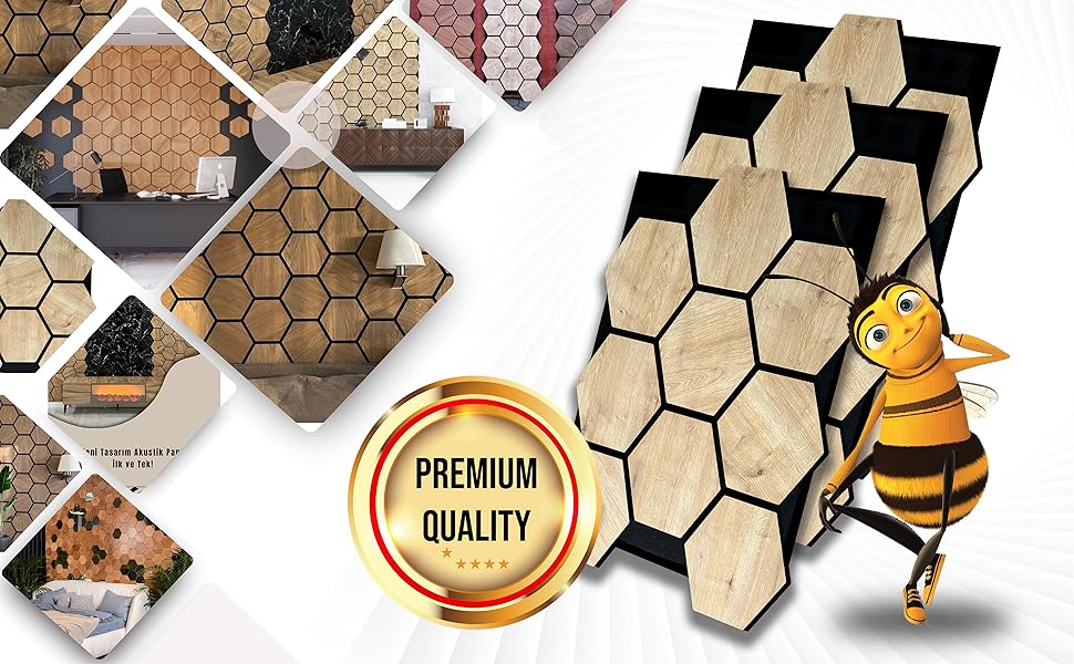 Акустичні настінні панелі AS Country Stone® з натурального дерева, 80x65 см, шумопоглинаючі декоративні панелі для офісу та дому (4 шт., колір Karina)