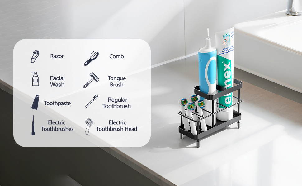 Тримач для зубних щіток Luxspire, нержавіюча сталь, електричний, настінний без свердління, з дренажними отворами для органайзера пасти, 6 відділень (матова срібляста)