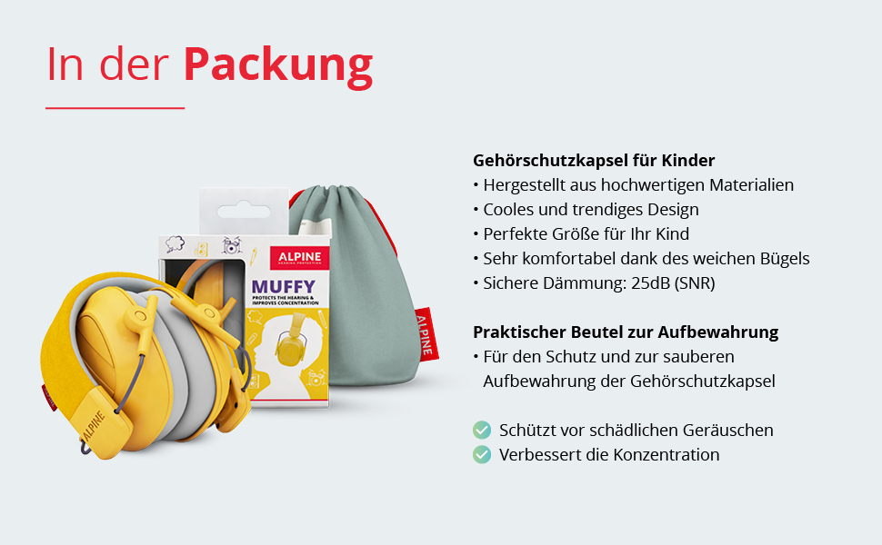 Дитячі навушники шумозахисні Alpine Muffy – комфортний захист вух для дітей до 16 років, жовті