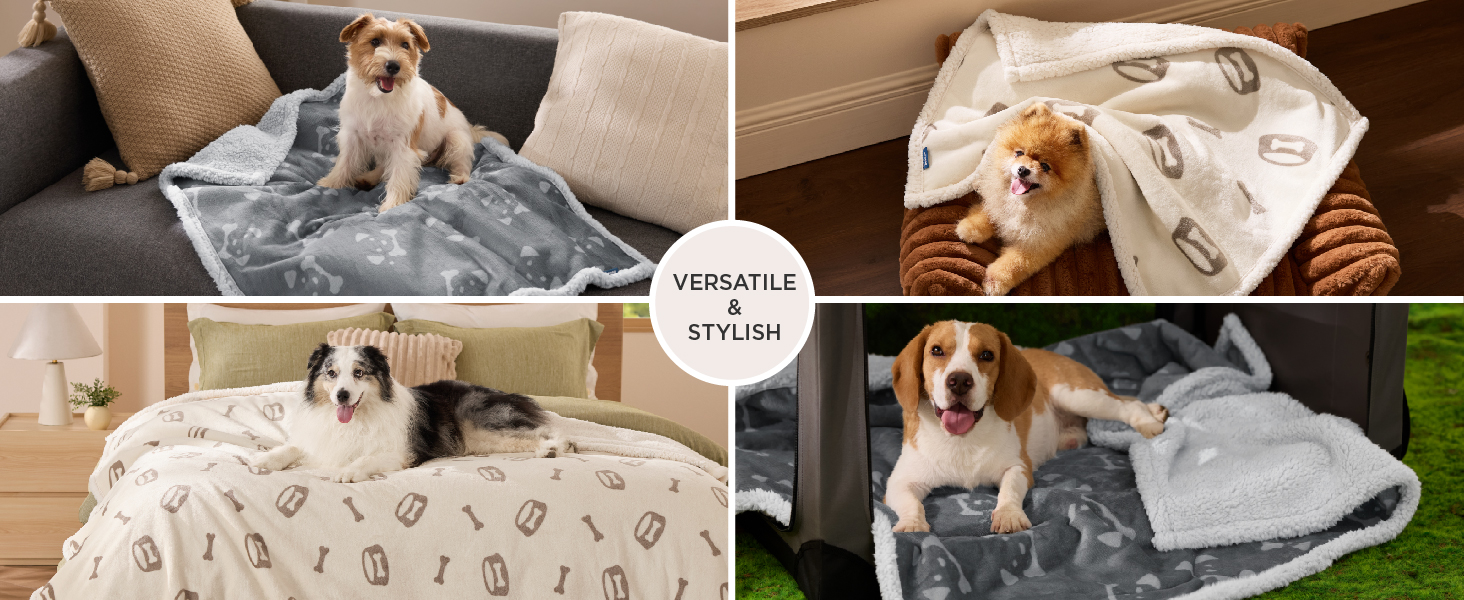 Водонепроникний коврик для собак BEDSURE великих порід - 127x102 см, миючий, з Sherpa Fleece, для захисту дивану, коврик для котів, сірий