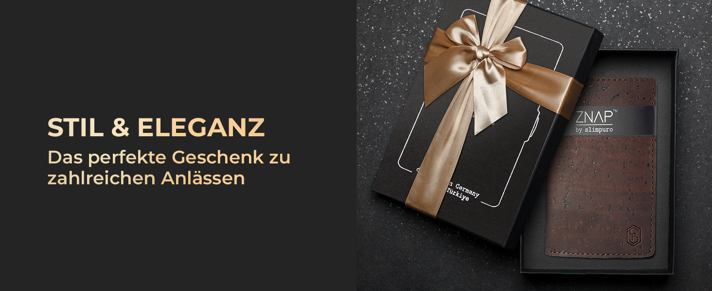 ZNAP® Slim Wallet - Тонкий картхолдер для чоловіків з RFID захистом, чорний (12 карт)