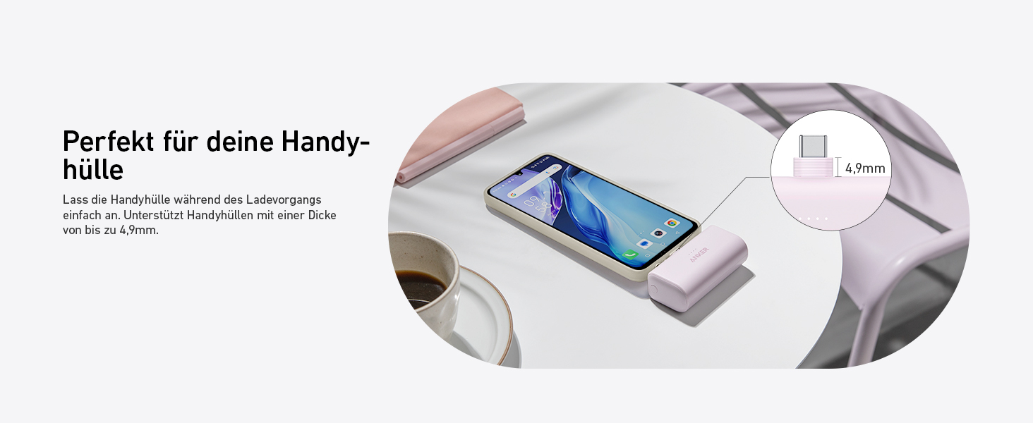 Powerbank Anker Nano 5000mAh 22.5W з USB-C, сумісний з iPhone, Galaxy, Huawei, iPad, AirPods (Білий)