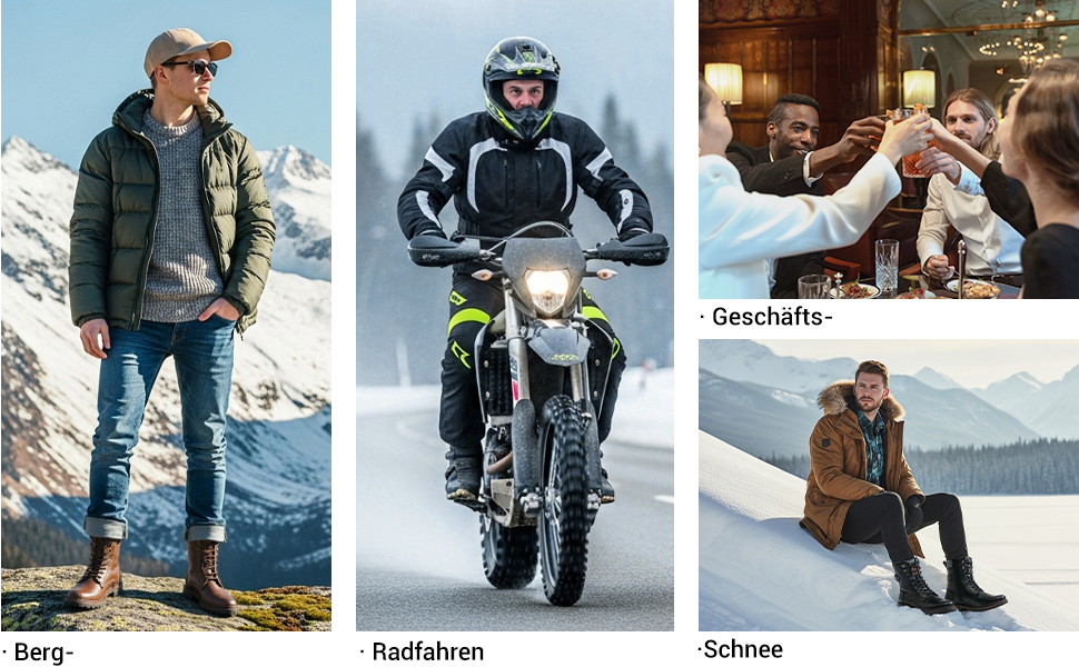 Чоловічі черевики Vostey: зимові мотоциклетні черевики з натуральної шкіри, чорні, 43 EU, модель 8147