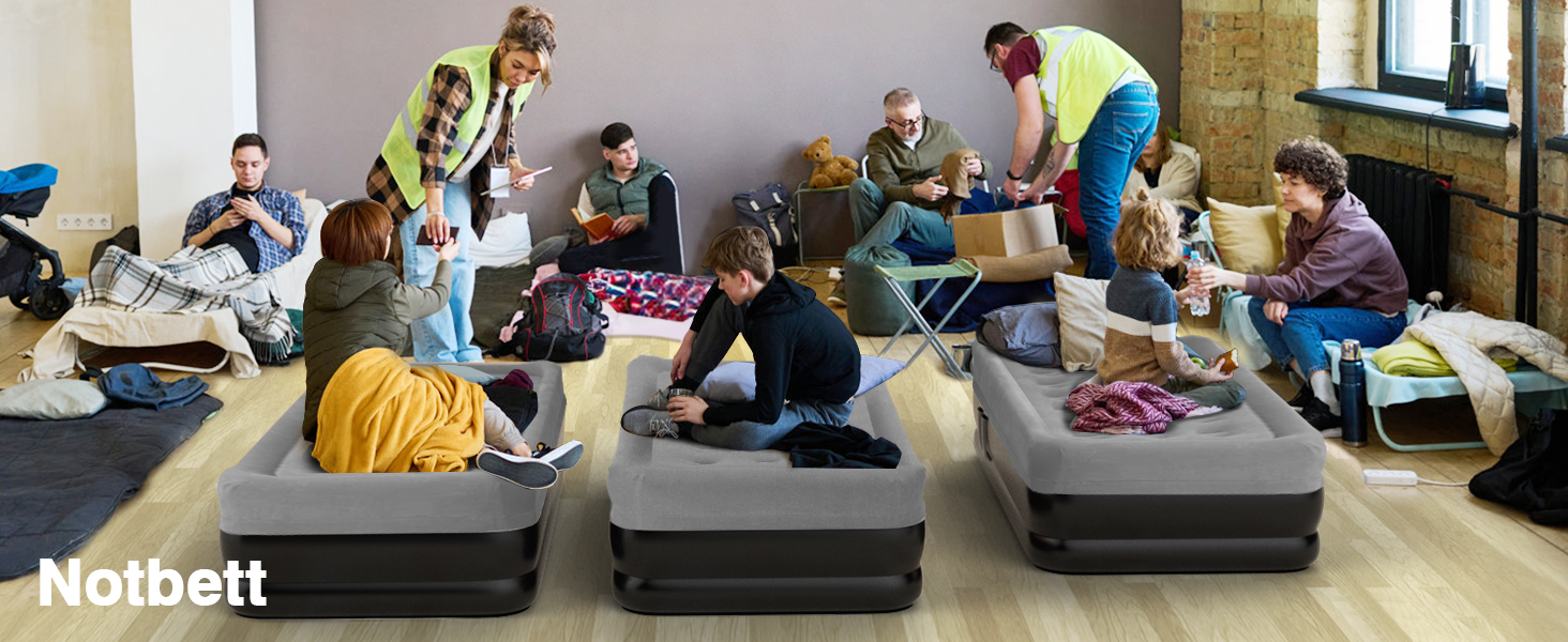 Надувне ліжко Lewondr на 2 особи з вбудованим насосом, 203x152x46 см, сірого кольору. Комфортна повітряна матрац для дому, відпочинку, кемпінгу та гостей. Максимальне навантаження 300 кг.