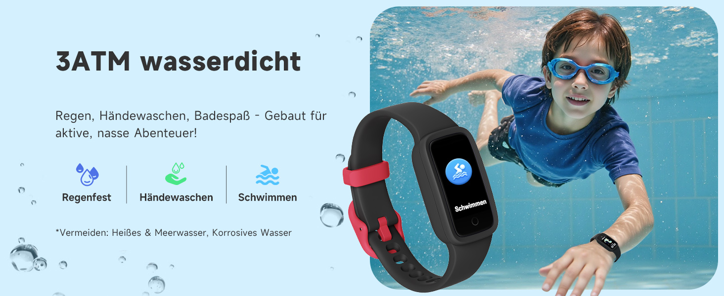 Дитячий фітнес-браслет BIGGERFIVE Vigor 3 з AMOLED дисплеєм, водонепроникний (3ATM), пульсометр, трекер сну, крокомір для дітей 5-12 років, чорний