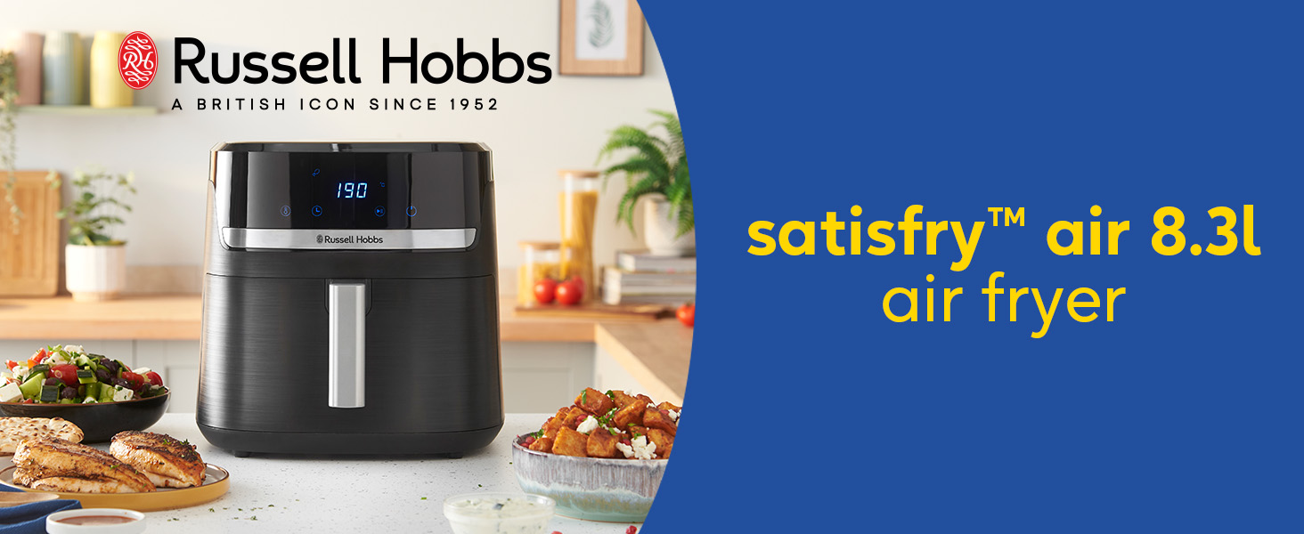 Фритюрниця Russell Hobbs SatisFry XXL 8.3л з Rapid AirFryer: 9 програм, без олії, сенсорний екран, гриль, випічка