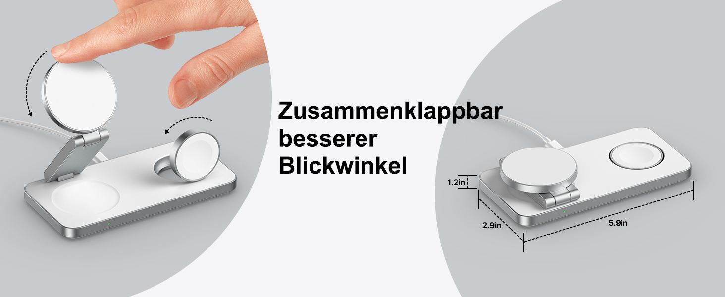 Бездротовий зарядний пристрій 3-в-1 MagSafe для iPhone, Apple Watch, AirPods Pro (білий)