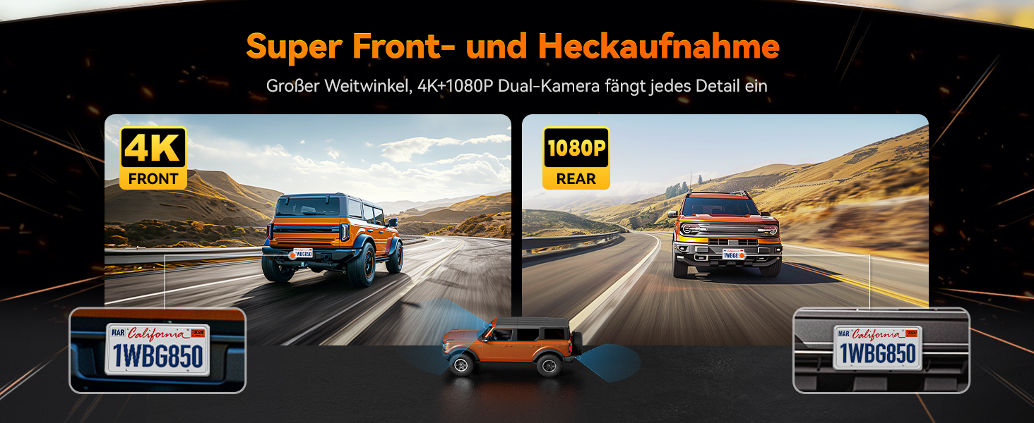 WOLFBOX Дзеркало заднього виду з камерою 12