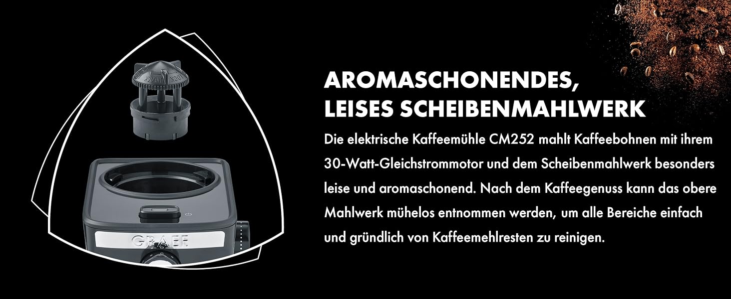 Кавомолка GRAEF CM252 електрична, для дому, нерж. сталь