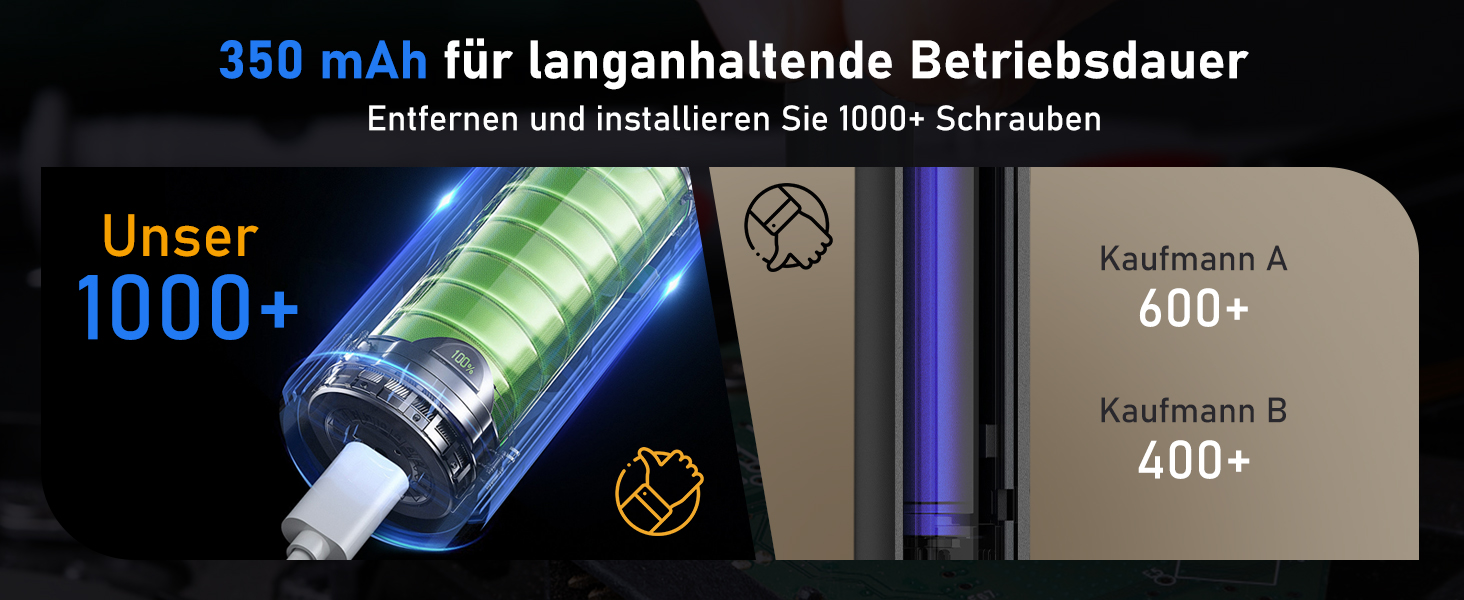 Електрична викрутка 70 в 1 з набором S2 біт, 4 LED, 200 RPM, для ремонту годинників, ПК, телефонів (срібно-чорний)