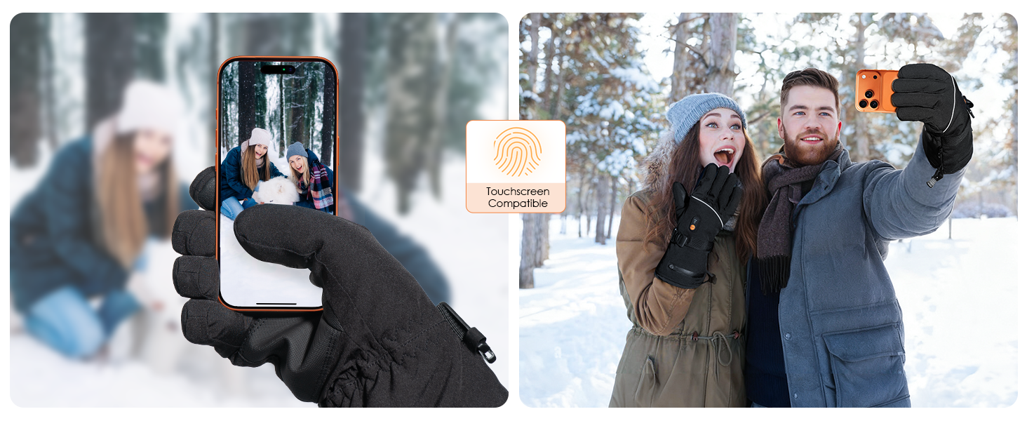 Обогріваючі рукавички Minthouz для жінок та чоловіків, 7.4V 3000mAh, з акумулятором, 6-шарова оболонка, 3 режими нагріву, сенсорний екран, для поїздок, водіння та спорту на відкритому повітрі