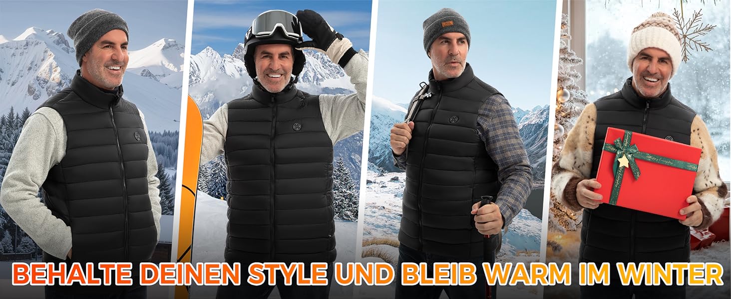 Обогреваемый жилет для мужчин с Powerbank, 15 зон обігріву, легкий, дихаючий, теплий жилет для кемпінгу, полювання, чорний